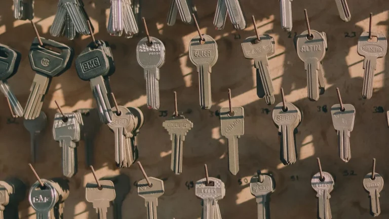 Wall of cut keys for key duplication in Lakeland, FL