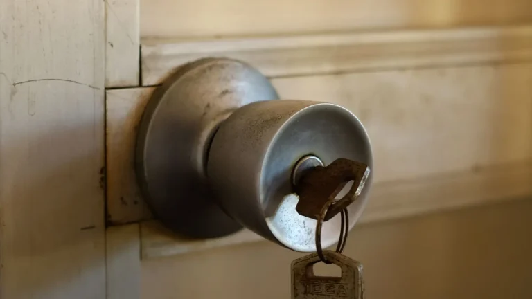 Key in a door knob lock, lock rekeying in Lakeland, FL