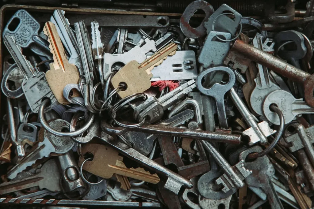 Pile of assorted keys for copying
